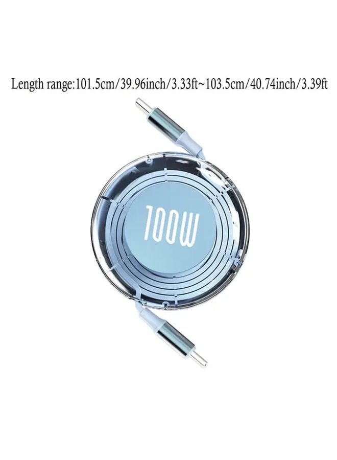 Black Retractable USB C Fast Charging Cable for Laptops Tablets iPhone 15 16 Series - Image 2