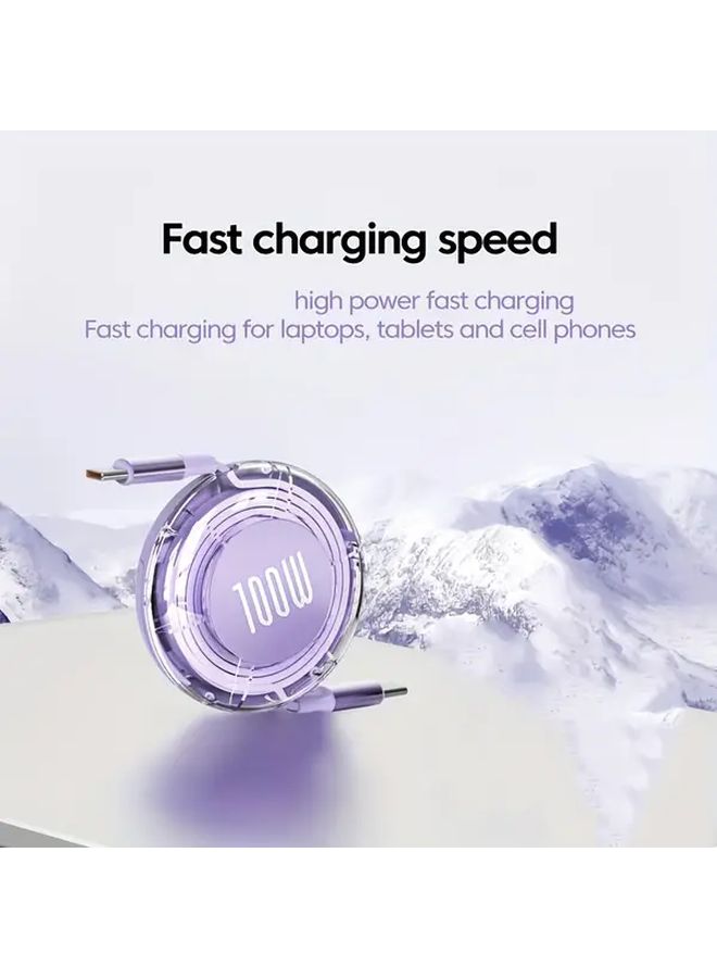 Black Retractable USB C Fast Charging Cable for Laptops Tablets iPhone 15 16 Series - Image 5