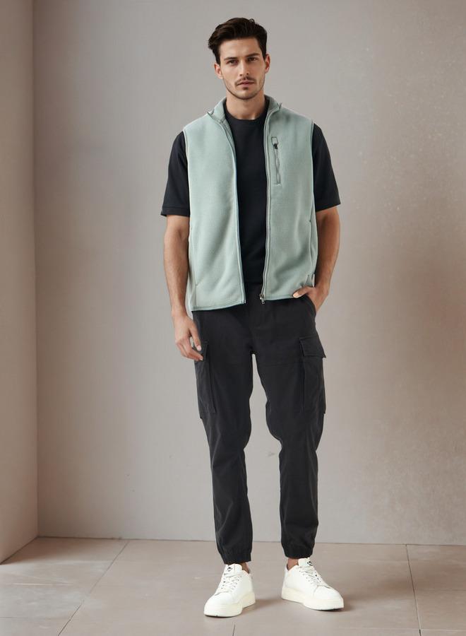 سبلاش فيڤ جاكيت رجالي برقبة عالية بدون أكمام بقصة عادية - Image 1