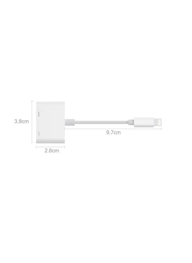 Lightning To HDMI Digital AV Adapter White