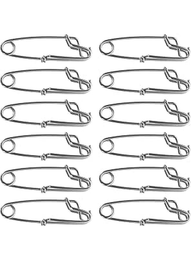 12 Pcs Stainless Steel Fishing Snap Clips Corrosion Resistant Saltwater Lure Connectors - Image 1