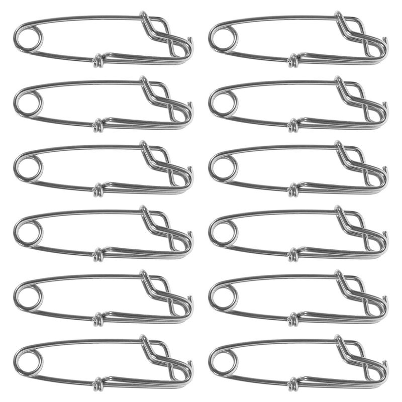 12 Pcs Stainless Steel Fishing Snap Clips Corrosion Resistant Saltwater Lure Connectors - Image 2