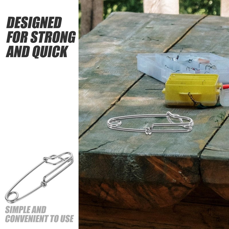12 Pcs Stainless Steel Fishing Snap Clips Corrosion Resistant Saltwater Lure Connectors - Image 4