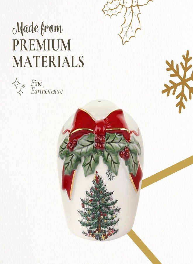 Spode Christmas Tree Ribbons Salt & Pepper Shaker Set (2-Piece)- Holiday Kitchen & Table Décor - Festive Home Accent, Christmas Gift/Stocking Stuffer for Collectors & Holiday Enthusiasts - Image 4