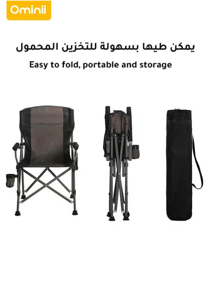 Camping Chair – Outdoor Folding Chair with Cup Holder, High Backrest, and Storage Bag – Ideal for Fishing, Beach, Studio, and Camping Use - pzsku/ZF29EA1AC548DF825C424Z/45/_/1729765095/1f32782b-c59d-4ecf-8840-6ea85d70efe8