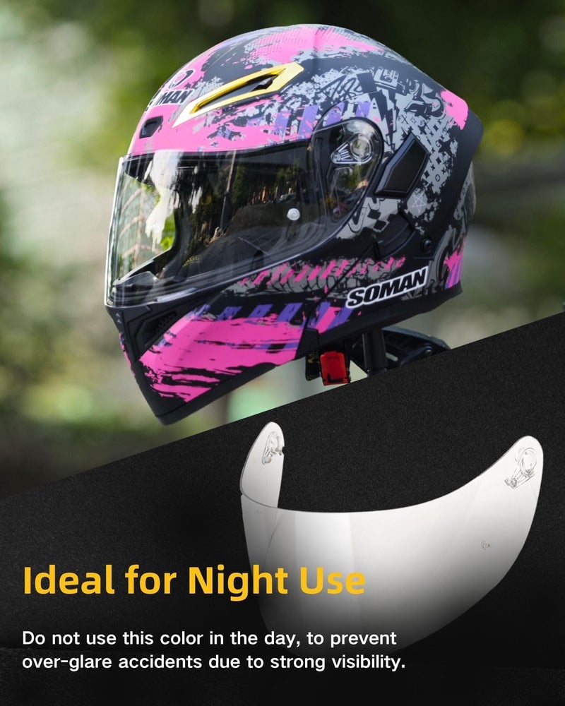 SOMAN K1 Helmet Visor Replacements, K1S Tinted Helmet Visor Compatible with K1 K1S K3SV K5 K5S UV Protection (Transparent) - Image 2