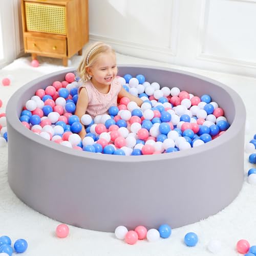 Wilwolfer Foam Baby Ball Pit for Toddlers 472 x 138 inch Extra Large Kids Ball Pit Indoor Outdoor Babies Playpen Kids Soft Play Toys Birthday Gift for Girl Boy Balls Not Included - Image 1