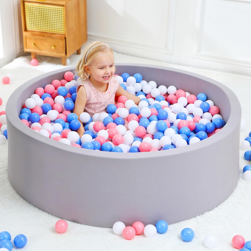 Wilwolfer Foam Baby Ball Pit for Toddlers 472 x 138 inch Extra Large Kids Ball Pit Indoor Outdoor Babies Playpen Kids Soft Play Toys Birthday Gift for Girl Boy Balls Not Included - Image 2