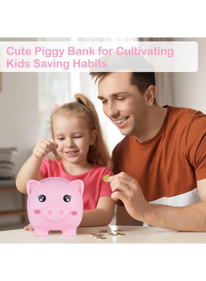 Play Tailor Piggy Bank for Girls Large Unicorn Piggy Banks with Necklace Bracelet DIY Stickers Cute Coin Piggybank Unbreakable for Toddler Kids Christmas Birthday Gifts, Pink with Rainbow Dress, M - Image 4