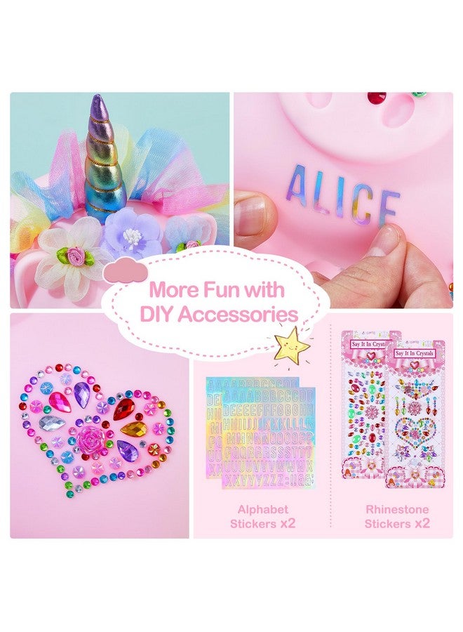 Play Tailor Piggy Bank for Girls Large Unicorn Piggy Banks with Necklace Bracelet DIY Stickers Cute Coin Piggybank Unbreakable for Toddler Kids Christmas Birthday Gifts, Pink with Rainbow Dress, M - Image 5