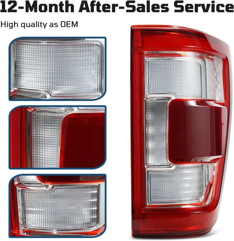STRAUTOS Chrome LED Right Passenger Side Tail Light for 2021-2023 Ford F150 - Image 2