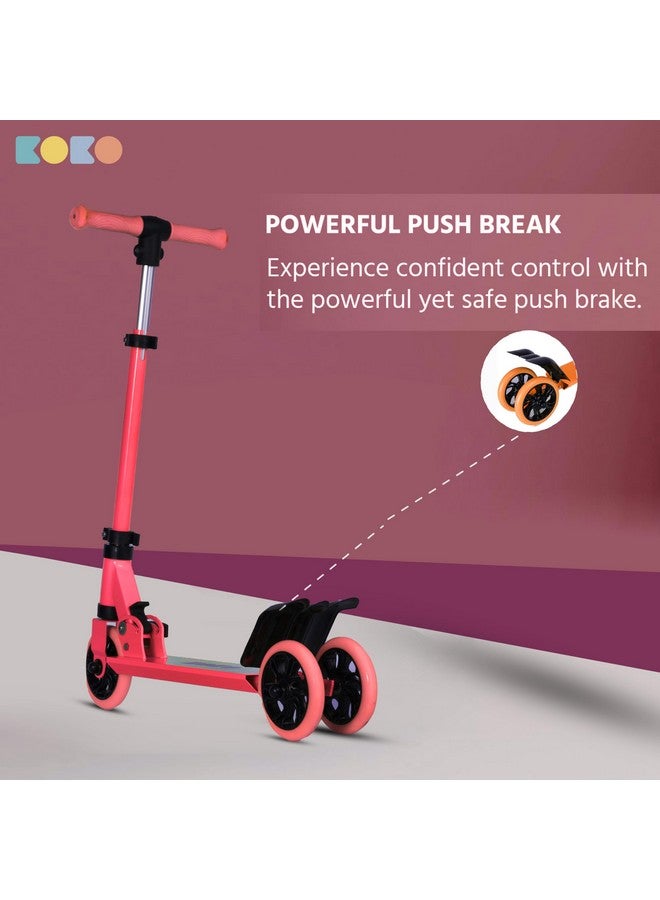 كوكو سكوتر كوكو راودي كيك سكيت مع ارتفاع قابل للتعديل وقابل للحمل، سكوتر للأطفال بعجلات LED من مادة PVC للأعمار من 3 سنوات فما فوق (الحد الأقصى لوزن المستخدم: 50 كجم) (وردي) - Image 3