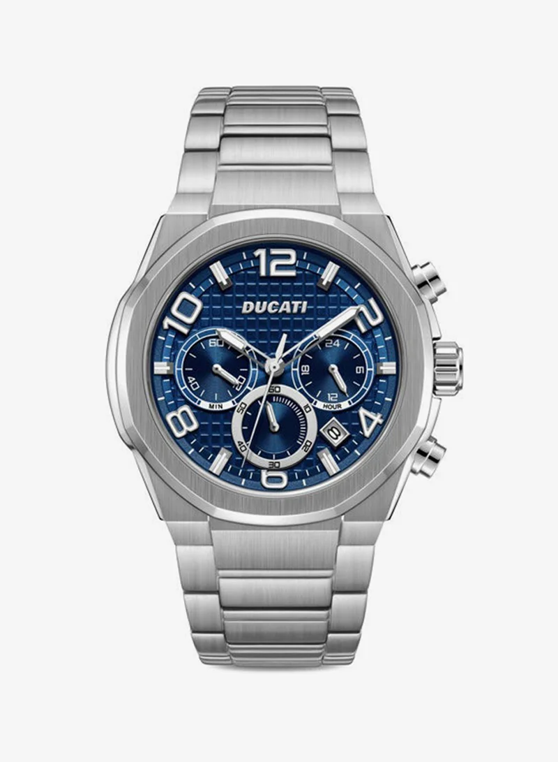 دوكاتي DT006 Blue Dial, Stainless Steel Bracelet, Chronograph Watch for Men, 42mm