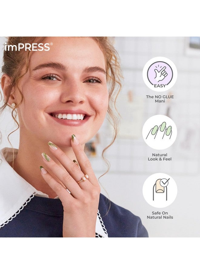 إمبريس أظافر KISS imPRESS بدون غراء، تصميم "في ذهني"، أبيض، مقاس متوسط، شكل لوز، تتضمن 30 ظفرًا، وسادة تحضير، ورقة تعليمات، عصا مانيكير واحدة، مبرد صغير واحد - Image 3