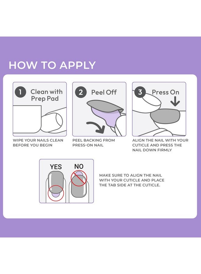 إمبريس أظافر KISS imPRESS بدون غراء، تصميم "في ذهني"، أبيض، مقاس متوسط، شكل لوز، تتضمن 30 ظفرًا، وسادة تحضير، ورقة تعليمات، عصا مانيكير واحدة، مبرد صغير واحد - Image 2