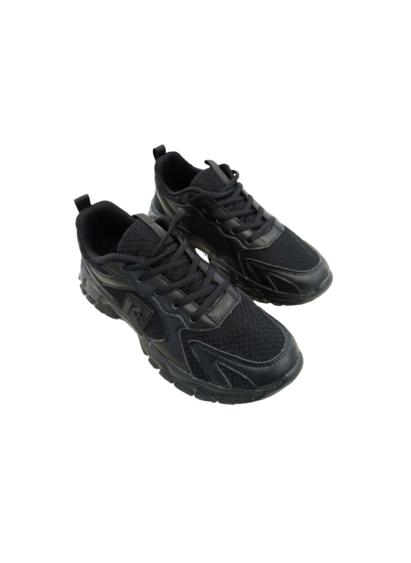 Lucky Kids - Kids King Boys Girls Breathable Running Black Back to School Uniform Sneakers - Image 1