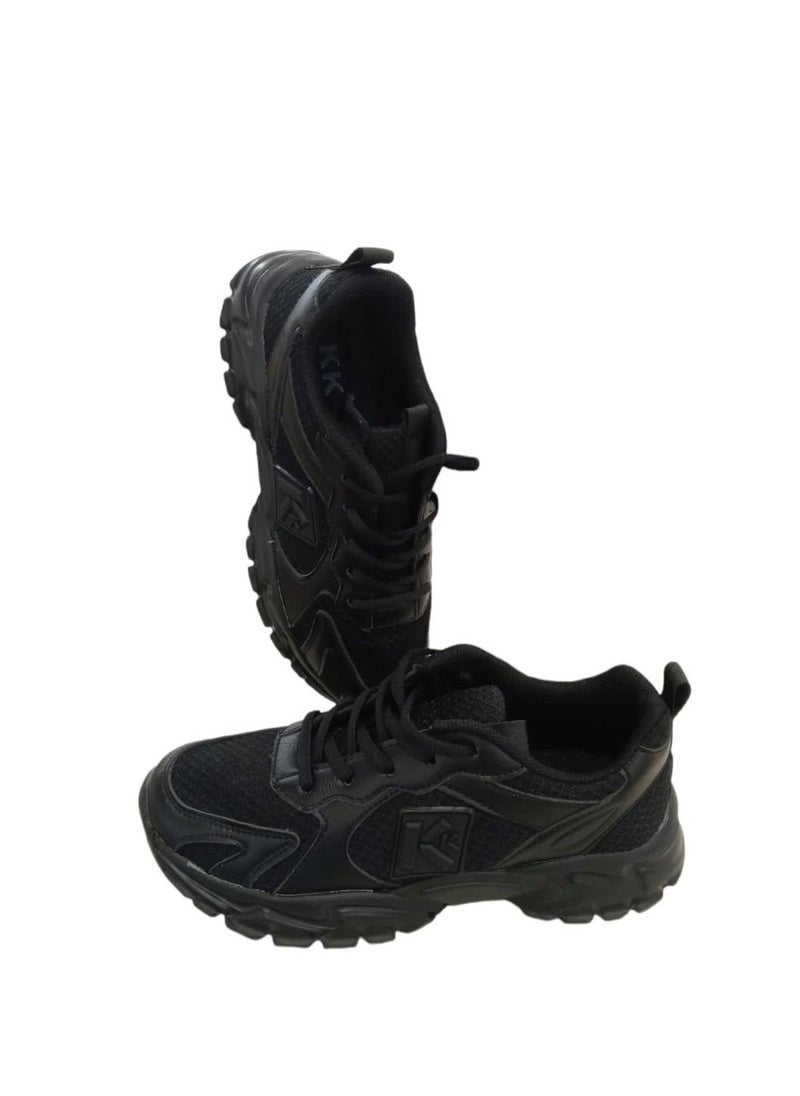 Lucky Kids - Kids King Boys Girls Breathable Running Black Back to School Uniform Sneakers - Image 1