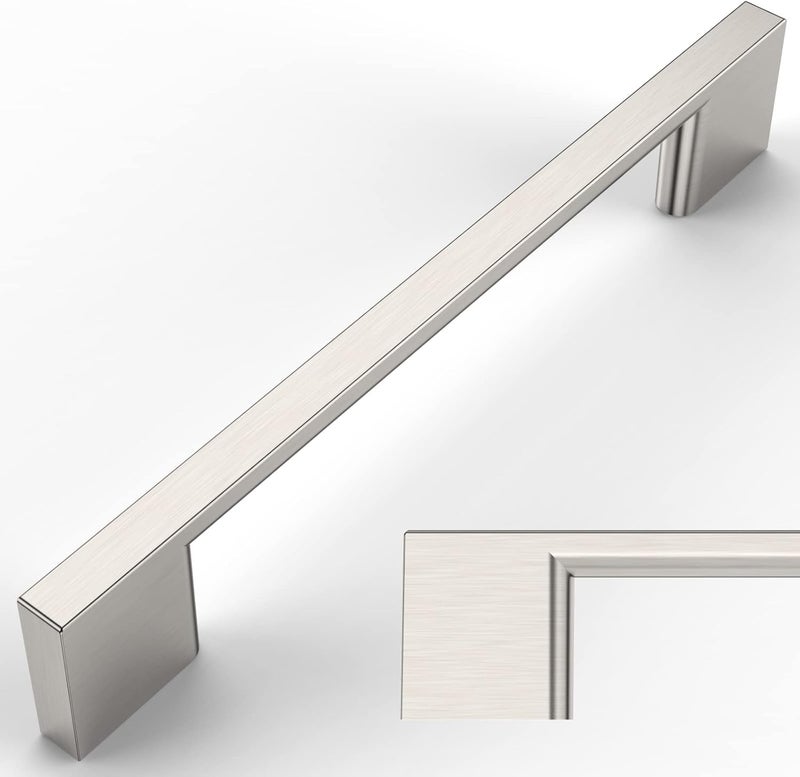 Amerdeco 10 Pack Brushed Satin Nickel Cabinet Pulls - 5 Inch(128MM) Hole Centers Kitchen Handles for Cabinets and Cupboards - ZH0060 - Image 1