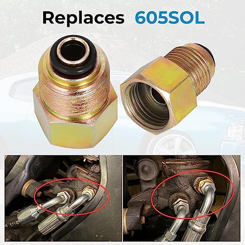WIKIBB LS Swap Parts Power Steering Line Adapter Fitting Carbon Steel LS Pump To 3/8” Flare Older Style Line M16-1.5 to 5/8-18 Suitable for Camaro GTO Silverado LS1 LSX LS3 Replacement 605SOL - Image 2