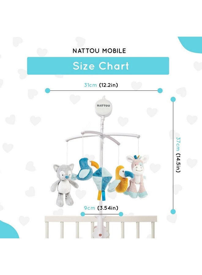 Nattou Mobile with Music Box Tim and Tiloo, Gentle Lullaby La-Le-Lu, 37 X 31 X 9 cm, Blue/Yellow/Gray - Image 4