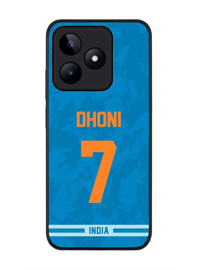 Stylizedd Rugged Black edge case for Realme C51 / Realme Note 50 4G, Slim fit Flexible Thin Cover - Team India MS Dhoni, Jersey No 7 - Image 1