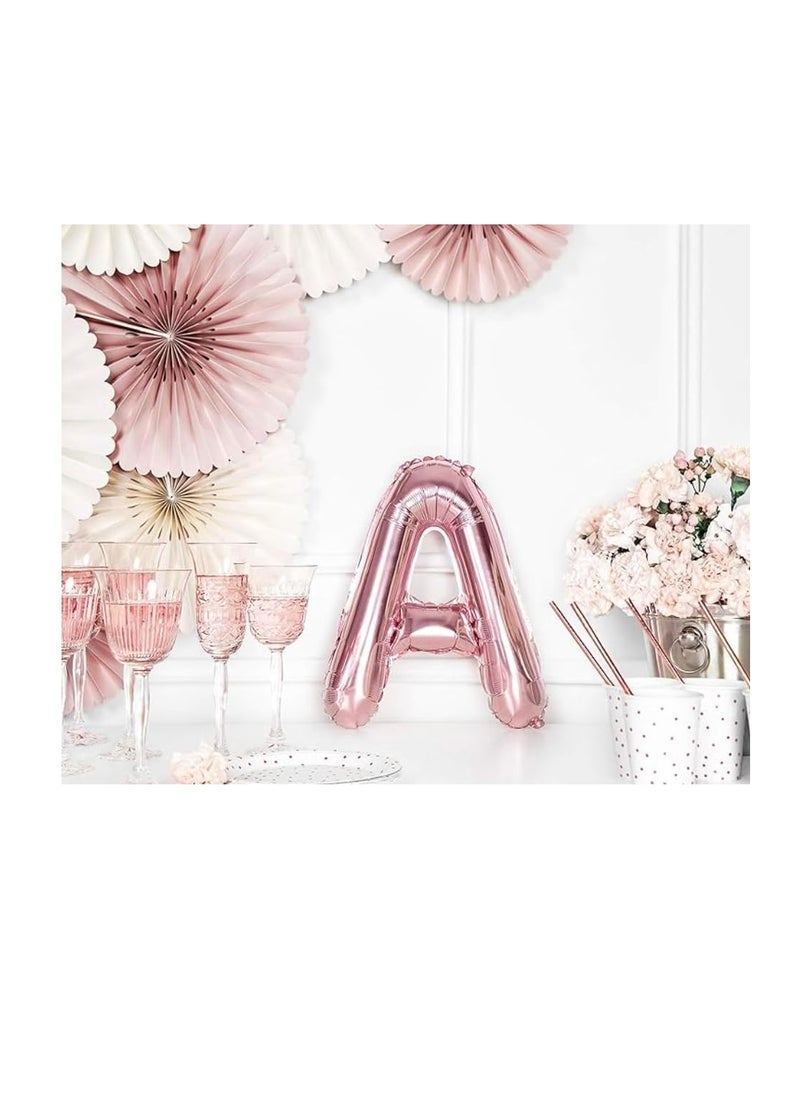 بارتي ويذ إيما بالونات من الذهب الوردي من الألف إلى الياء 32 بوصة بالونات الأبجدية الكبيرة من الذهب الوردي رقائق الهيليوم لتزيين الذكرى السنوية لحفل زفاف (ذهبي وردي-V) - Image 2