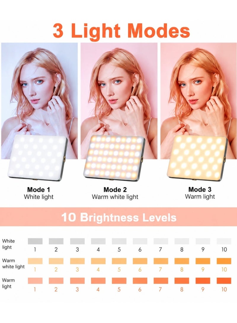 Selfie Ring Light for phones and cameras featuring powerful and professional LED lighting with adjustable color modes and brightness levels to suit your needs. Equipped with a powerful 1800mAh rechargeable battery—ideal for photography, content creation, videos, vlogs, and live streaming. - Image 2