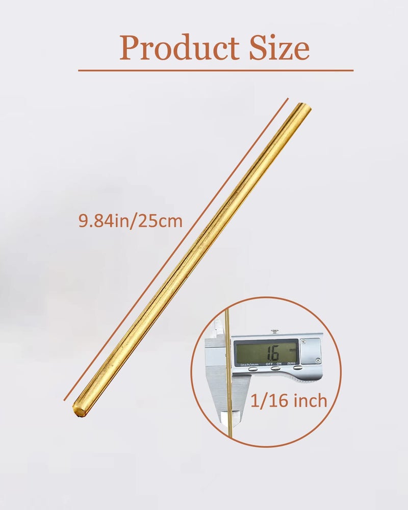 CADHENA 25 Rods Brazing Rods, Brass Solder, Brass Welding Rod for Oxyacetylene Gas Welding Brazing Copper Copper Alloy and Steel, Brass Rods for Crafts DIY 1/16" X 9.84" - Image 5