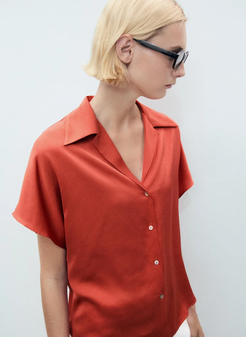 MANGO Short sleeve fluid shirt