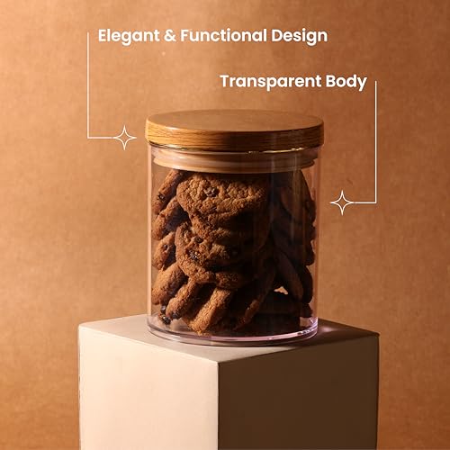 Selvel Wooden Finish Airtight Kitchen Storage Containers – Multiple Sets & Sizes (Lightwood, 800 ML) - Image 4