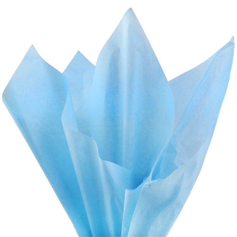 PMLAND 100 Sheets Sky Blue Tissue Paper Bulk, 20x15 Inches Double Sided Color Wrapping Tissue Paper for Gift Wrap Bags Crafts Wedding Party and Holiday Decorations - Image 1