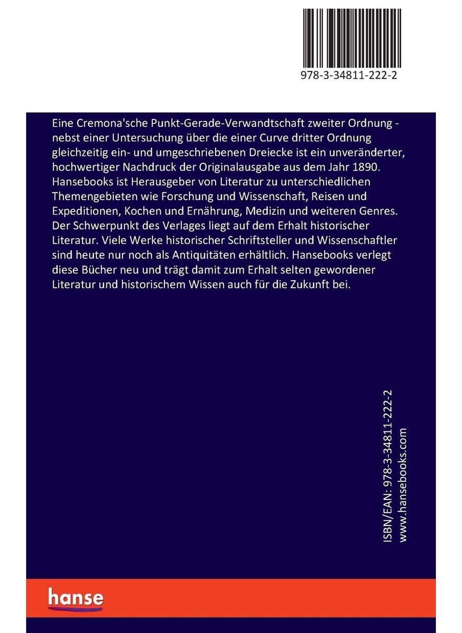 Eine Cremona'sche Punkt-Gerade-Verwandtschaft zwei: nebst einer Untersuchung über die einer Curve drit  - Image 2