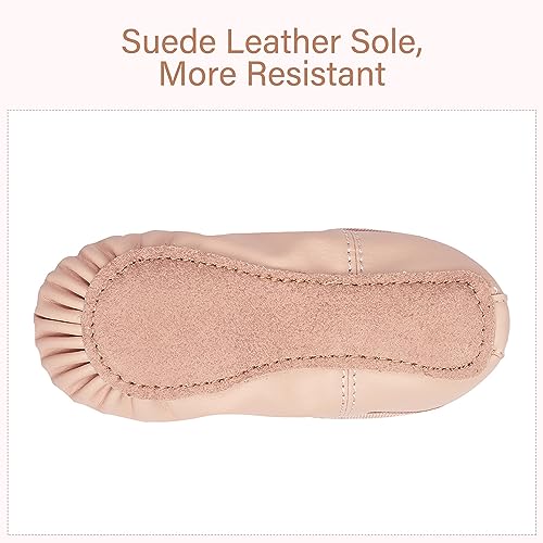 Stelle Ballet Shoes for Girls Toddler Ballet Slippers Soft Leather Boys Dance Shoes for Toddler/Little Kid/Big Kid(Ballet Pink (with Lace), 11ML) - Image 5