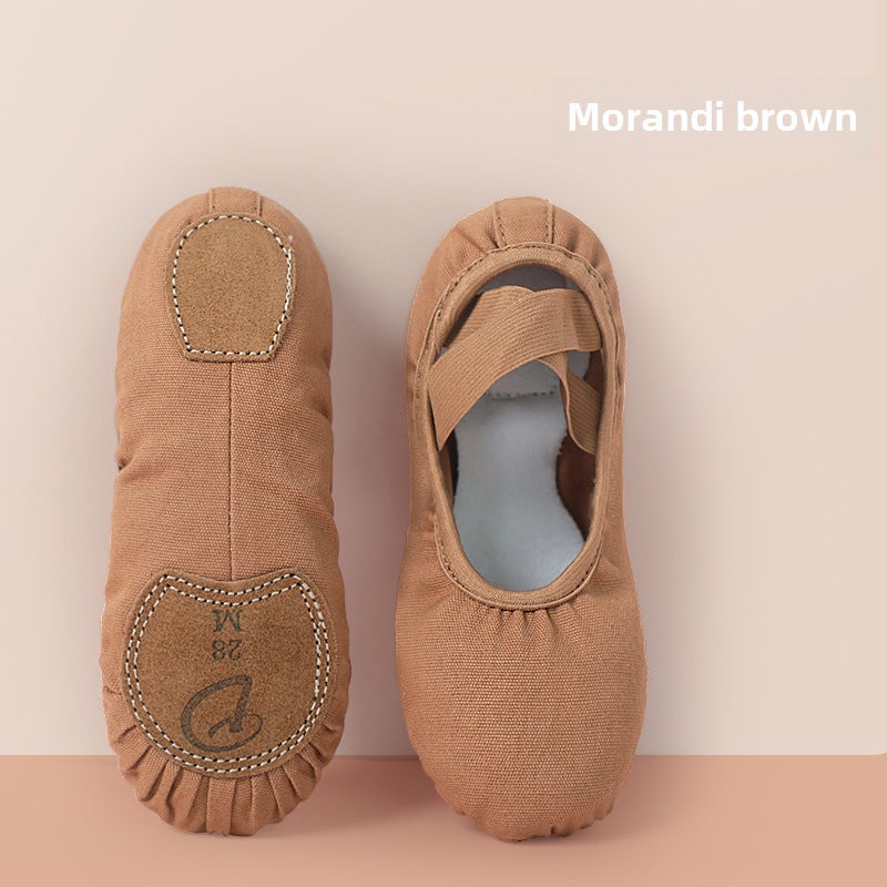 Generic Adult Canvas Dance Shoes Soft Sole Ballet Slipper MOLANDI BROWN