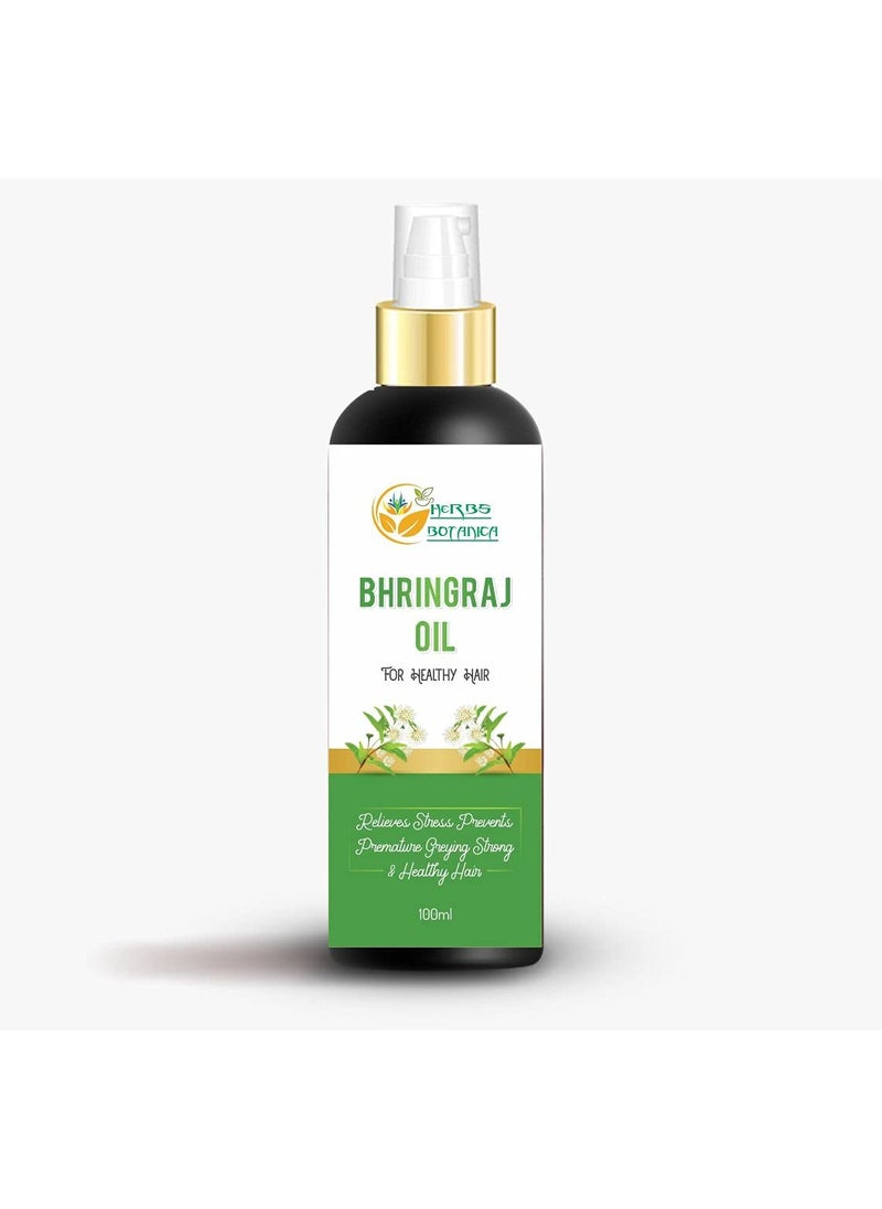 HERBS BOTANICA - Herbs Botanica Bhringraj Oil for Hair Growth Ayurvedic Herbal Hair Oil with Bhringraj, Amla, Aloe Vera, Sesame & Curry Leaf Reduces Hair Fall, No Silicones or Parabens 6.76 Fl Oz - Image 1