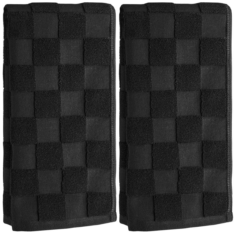 Bornerwhite 2 Pack 3D Checkered Bathroom Hand Towels 100% Cotton Soft Absorbent Decorative Soft Decorative Towel for Bathroom Home Cleaning Kitchen Gift 13.7x29.5 Inch (Black) - Image 1