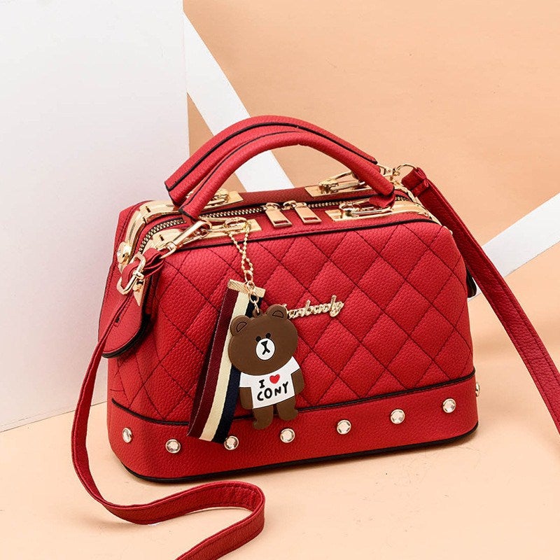 Bags For Women 2025 New Fashion Women'S Bag Quilted Small Fragrance Handbag Boston Shoulder Bag - Image 1