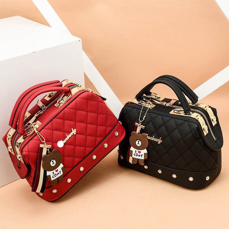 Bags For Women 2025 New Fashion Women'S Bag Quilted Small Fragrance Handbag Boston Shoulder Bag - Image 2