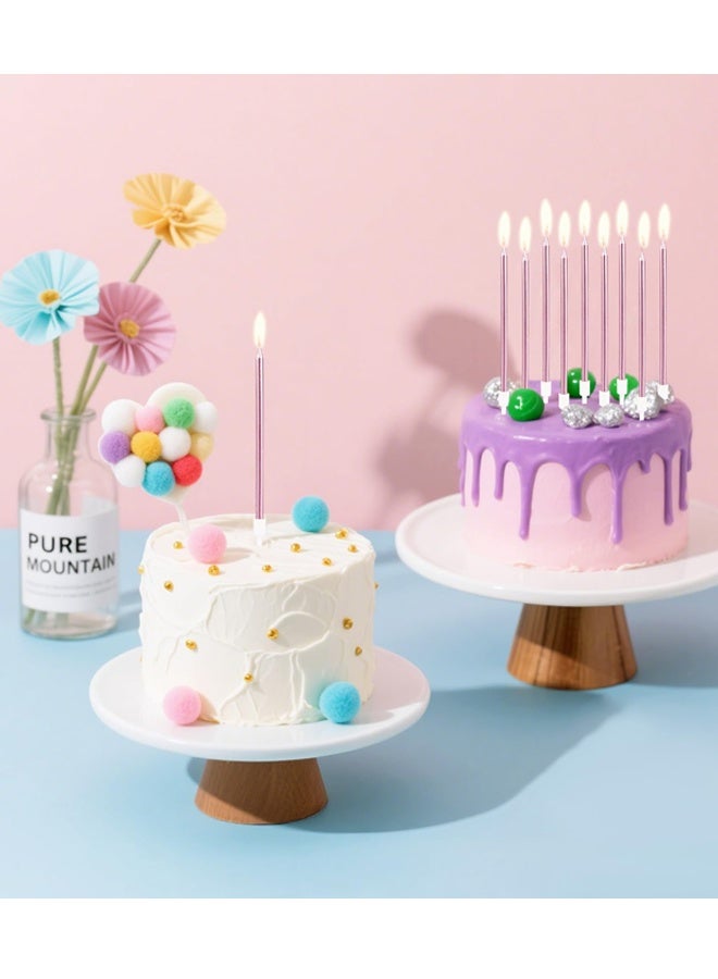 12 Pcs Electroplated Birthday Candles Set Biodegradable Long Thin Candles with Holders Gold and  Pink Party Candles for Birthday Cakes Cupcakes Baby Showers Kids’ Parties Anniversaries Festive Celebrations - Image 4
