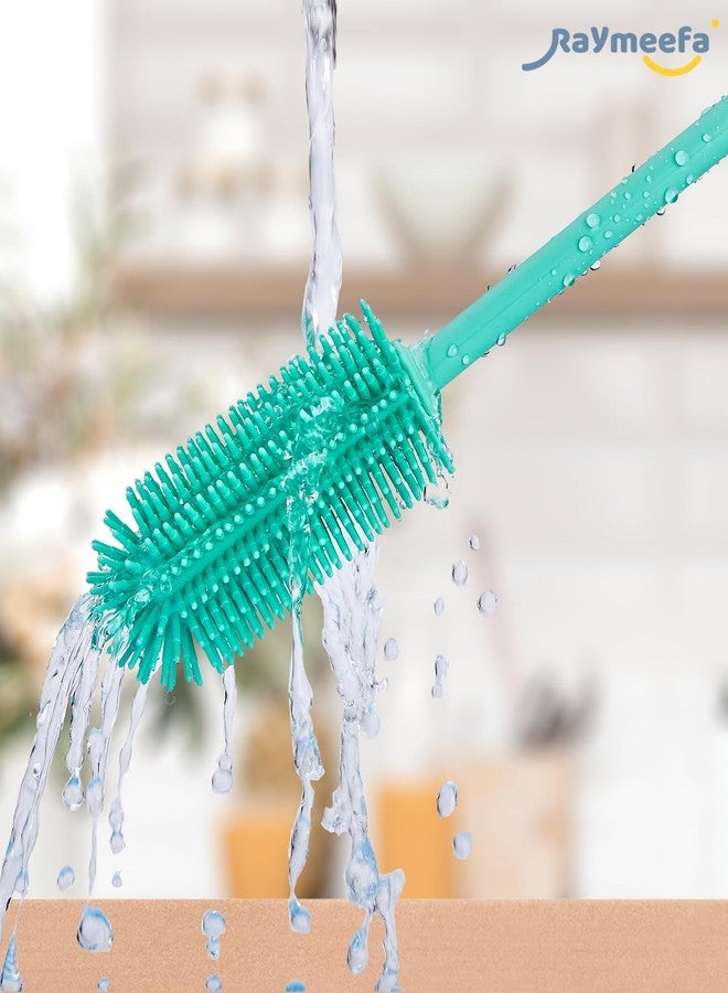 Raymeefa Double Sided Cleaning Brush,Soft Kitchen Scrub Brush,Reusable Silicone Bottle Cleaning Brush,Narrow Neck Bottle Brush Cleaner,Long Handle Bottle Brushes for Cleaning (Green) - Image 5