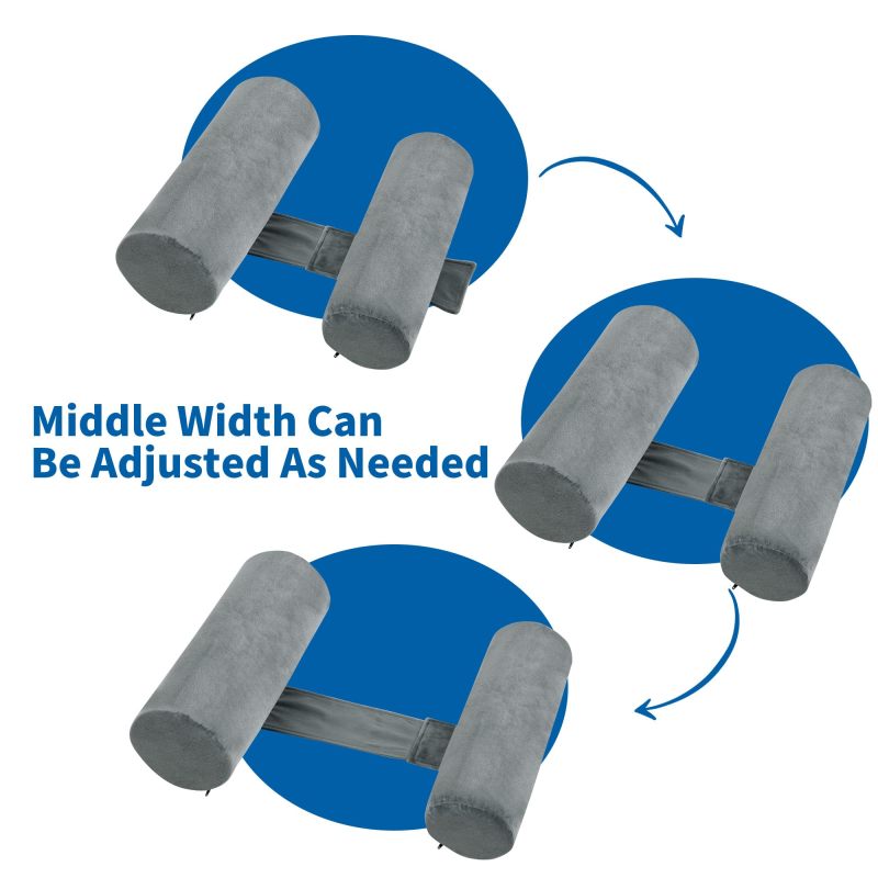 Body Pillow: Grey Cylindrical Memory Foam - Customized Support For Side And Back Sleepers, Adjustable Strap, Machine Washable Cover For Adults Seeking Restful Sleep And Targeted Support - Image 2