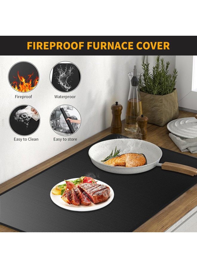 SONGC Stove Top Cover for Electric Stove,30×21 Inches Electric Stove Top Cover， Heat Resistant Stove Top Covers for Electric Stove, Glass Stove Top Protector，Electric Stove Top Cover Mat, Fireproof black - Image 4