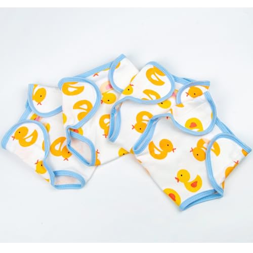 Pedolltree Reborn Baby Doll Diapers Underwear Accessories for 1722 Inch Reborn Doll Diapers Washable Reusable Yellow Duck 4 PCS Set - Image 5