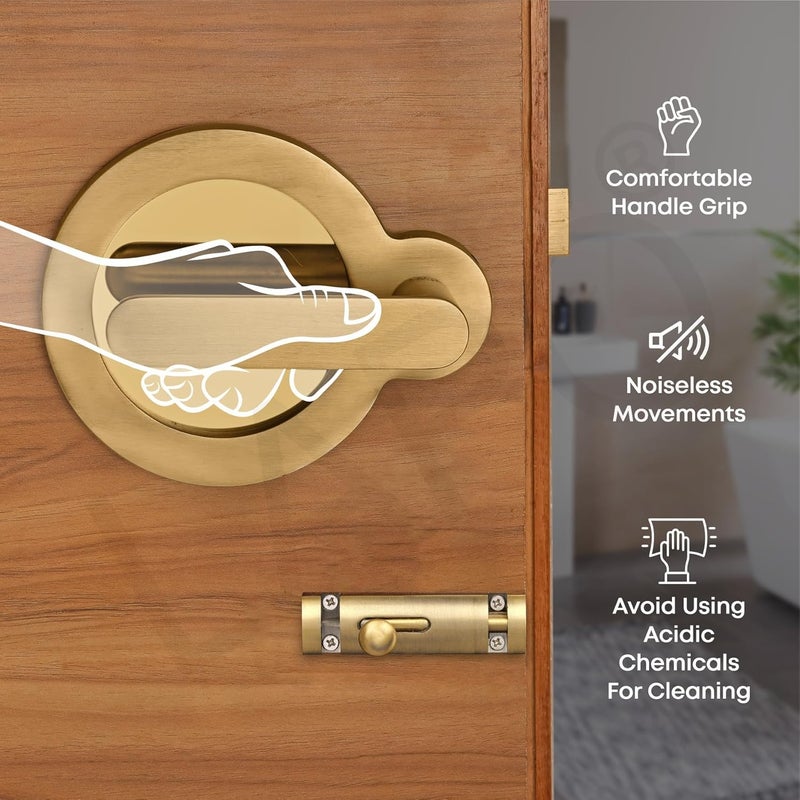 LAPO LAPO Signature Door Lock for Bathroom Door and Balcony Door Mortise Door Lock Without Key for HomeOfficeHotel AntiqueGold Finish 3 Years Warranty Ro177  - Image 3