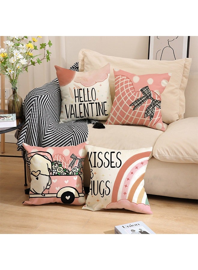 Pillow Covers, Modern Sofa Throw Pillow Cover, Decorative Outdoor Polyster Pillow Case for Couch Bed Car 45x45cm for Home (Pink, 18x18,Set of 4) - Image 2