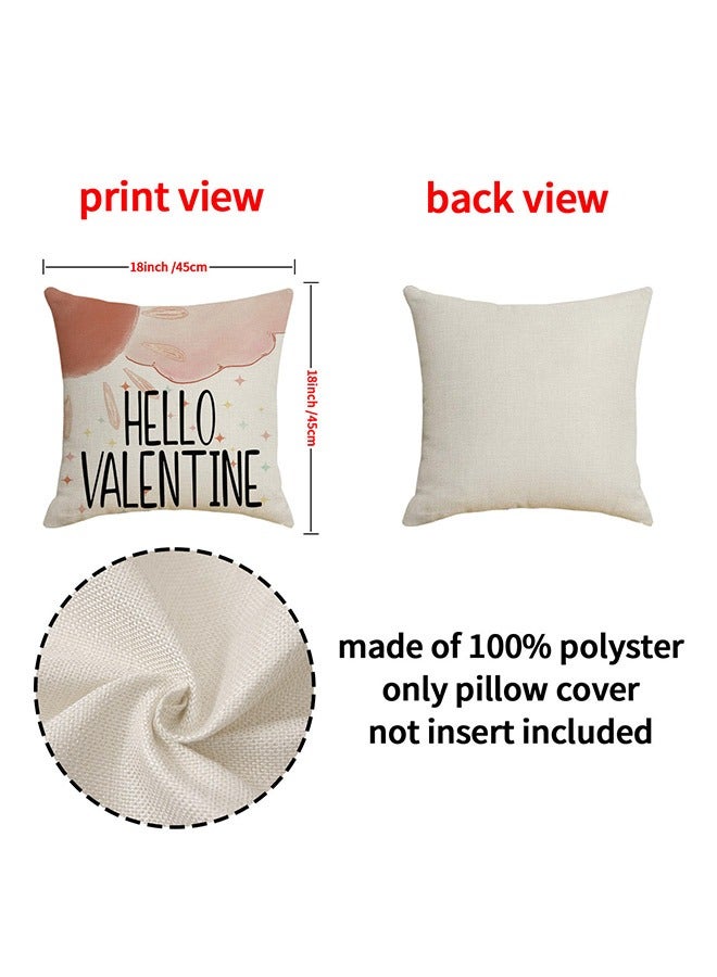 Pillow Covers, Modern Sofa Throw Pillow Cover, Decorative Outdoor Polyster Pillow Case for Couch Bed Car 45x45cm for Home (Pink, 18x18,Set of 4) - Image 4