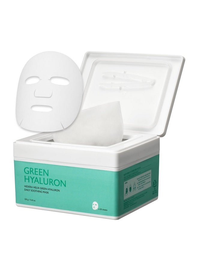 MILKTOUCH - MILKTOUCH Green Hyaluron Daily Soothing Sheet Mask Pack - Hydrating, Nourishing, and Revitalizing Face Masks for Glowing Skin, Anti-Aging, Moisturizing, and Soothing Effects (30pcs) for Daily Use - Image 1