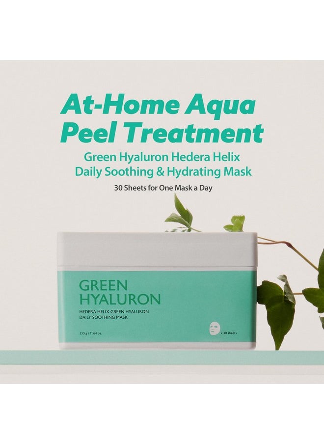 MILKTOUCH - MILKTOUCH Green Hyaluron Daily Soothing Sheet Mask Pack - Hydrating, Nourishing, and Revitalizing Face Masks for Glowing Skin, Anti-Aging, Moisturizing, and Soothing Effects (30pcs) for Daily Use - Image 1