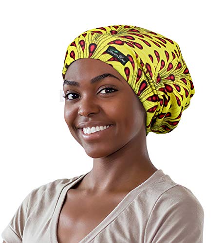 FocusCare Hair Cap for Sleeping Satin Lined Black Women with Locs Dreadlock Natural - Image 2