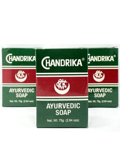 3 pieces chandrika ayurvedic soap to cleanse and soothe skin 75*3 g